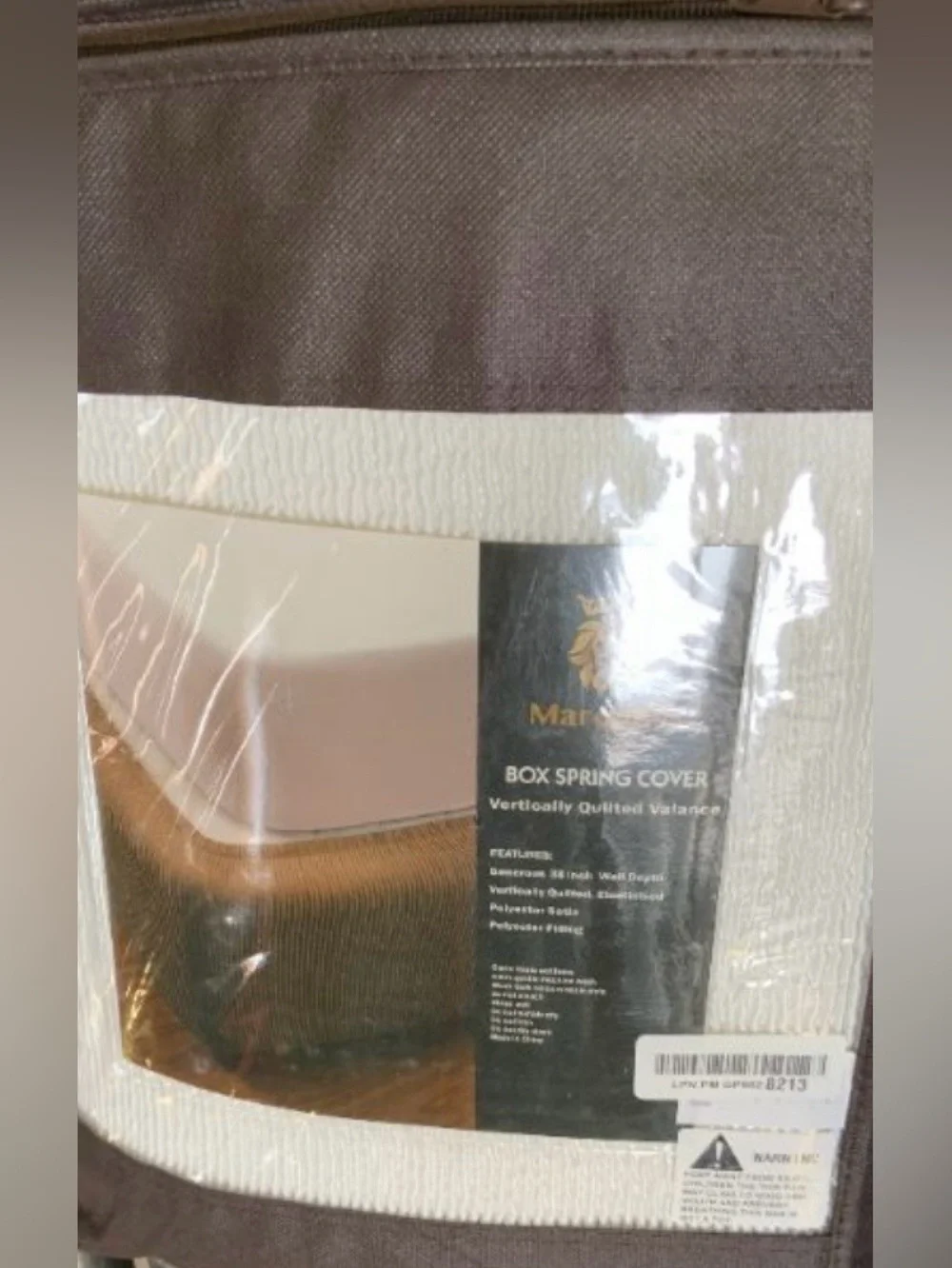 Box Spring Cover Wrap-Around Elastic Vertical Quilted Valance 16” Drop KING